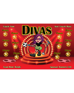 Divas Soccer 13oz Vinyl Team Banner E-Z Order