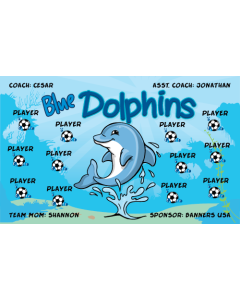 Blue Dolphins Soccer 13oz Vinyl Team Banner E-Z Order