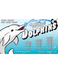 White Dolphins Soccer 13oz Vinyl Team Banner E-Z Order