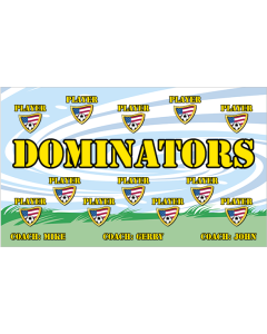 Dominators Soccer 13oz Vinyl Team Banner E-Z Order