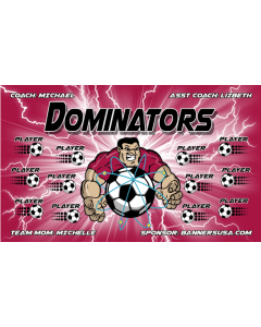 Dominators Soccer 13oz Vinyl Team Banner E-Z Order