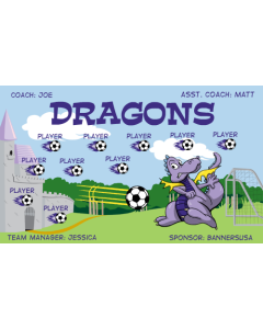 Dragons Soccer 13oz Vinyl Team Banner E-Z Order