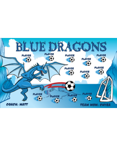 Blue Dragons Soccer 13oz Vinyl Team Banner E-Z Order
