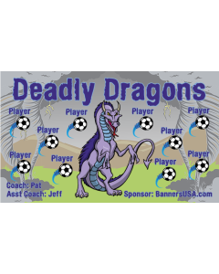 Deadly Dragons Soccer 13oz Vinyl Team Banner E-Z Order