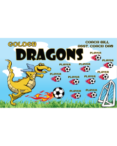 Golden Dragons Soccer 13oz Vinyl Team Banner E-Z Order