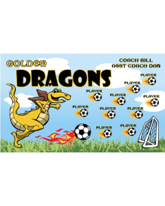 Golden Dragons Soccer 13oz Vinyl Team Banner E-Z Order