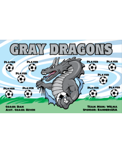 Gray Dragons Soccer 13oz Vinyl Team Banner E-Z Order