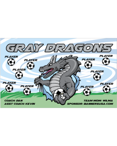 Gray Dragons Soccer 13oz Vinyl Team Banner E-Z Order