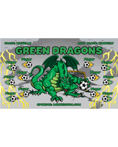 Green Dragons Soccer 13oz Vinyl Team Banner E-Z Order