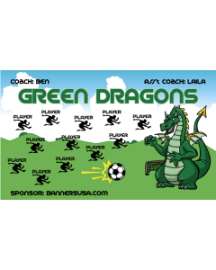 Green Dragons Soccer 13oz Vinyl Team Banner E-Z Order