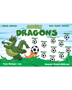Green Dragons Soccer 13oz Vinyl Team Banner E-Z Order