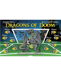 Dragons of Doom Soccer 13oz Vinyl Team Banner E-Z Order