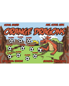 Orange Dragons Soccer 13oz Vinyl Team Banner E-Z Order