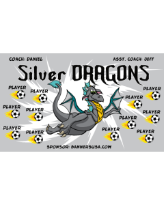 Silver Dragons Soccer 13oz Vinyl Team Banner E-Z Order