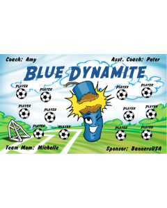 Blue Dynamite Soccer 13oz Vinyl Team Banner E-Z Order
