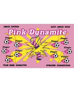 Pink Dynamite Soccer 13oz Vinyl Team Banner E-Z Order