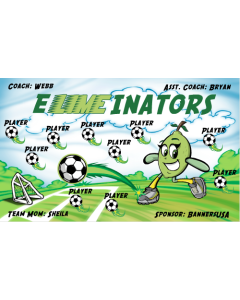 E Lime inators Soccer 13oz Vinyl Team Banner E-Z Order