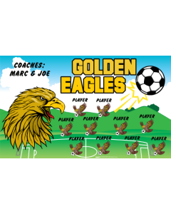 Golden Eagles Soccer 13oz Vinyl Team Banner E-Z Order