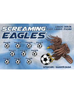 Screaming Eagles Soccer 13oz Vinyl Team Banner E-Z Order