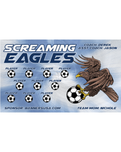 Screaming Eagles Soccer 13oz Vinyl Team Banner E-Z Order