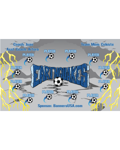 Earthquakes Soccer 13oz Vinyl Team Banner E-Z Order