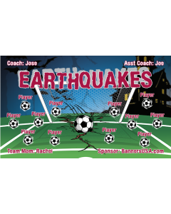 Earthquakes Soccer 13oz Vinyl Team Banner E-Z Order