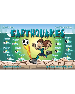 Earthquakes Soccer 13oz Vinyl Team Banner E-Z Order