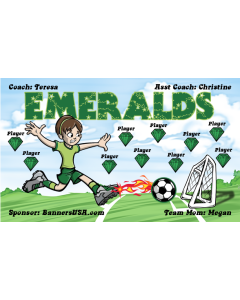 Emeralds Soccer 13oz Vinyl Team Banner E-Z Order