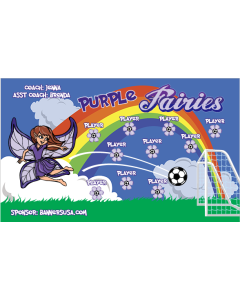 Purple Fairies Soccer 13oz Vinyl Team Banner E-Z Order