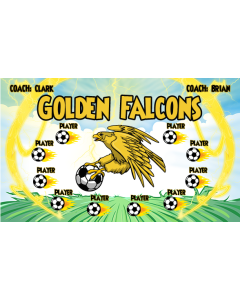 Golden Falcons Soccer 13oz Vinyl Team Banner E-Z Order