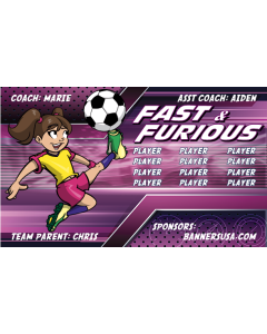 Fast & Furious Soccer 13oz Vinyl Team Banner E-Z Order