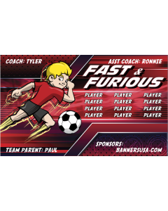 Fast & Furious Soccer 13oz Vinyl Team Banner E-Z Order