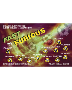 Fast 'n Furious Soccer 13oz Vinyl Team Banner E-Z Order