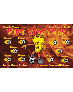 Fire Starters Soccer 13oz Vinyl Team Banner E-Z Order