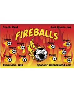 Fireballs Soccer 13oz Vinyl Team Banner E-Z Order