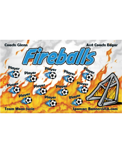 Fireballs Soccer 13oz Vinyl Team Banner E-Z Order