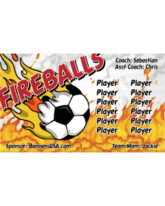 Fireballs Soccer 13oz Vinyl Team Banner E-Z Order