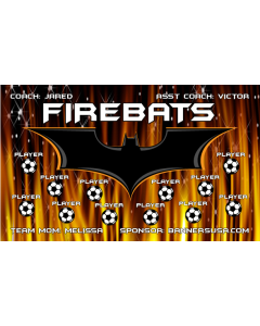 Firebats Soccer 13oz Vinyl Team Banner E-Z Order