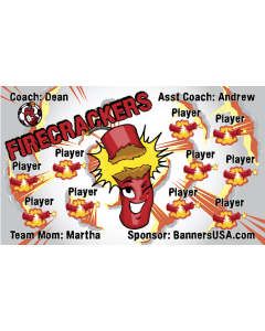 Firecrackers Soccer 13oz Vinyl Team Banner E-Z Order