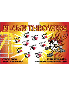 Flame Throwers Soccer 13oz Vinyl Team Banner E-Z Order