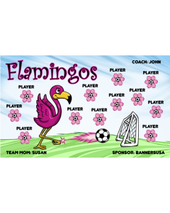 Flamingos Soccer 13oz Vinyl Team Banner E-Z Order