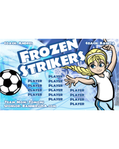 Frozen Strikers Soccer 13oz Vinyl Team Banner E-Z Order