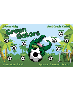 Green Gators Soccer 13oz Vinyl Team Banner E-Z Order