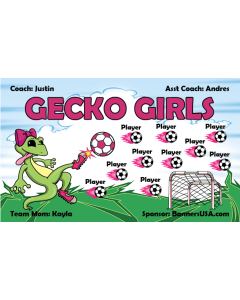 Gecko Girls Soccer 13oz Vinyl Team Banner E-Z Order