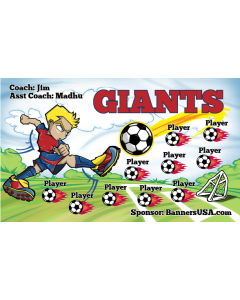 Giants Soccer 13oz Vinyl Team Banner E-Z Order