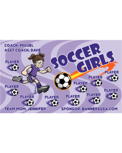 Soccer Girls Soccer 13oz Vinyl Team Banner E-Z Order