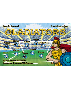 Gladiators Soccer 13oz Vinyl Team Banner E-Z Order