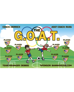 The G.O.A.T. Soccer 13oz Vinyl Team Banner E-Z Order