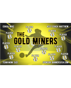 Gold Miners Soccer 13oz Vinyl Team Banner E-Z Order