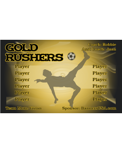 Gold Rushers Soccer 13oz Vinyl Team Banner E-Z Order